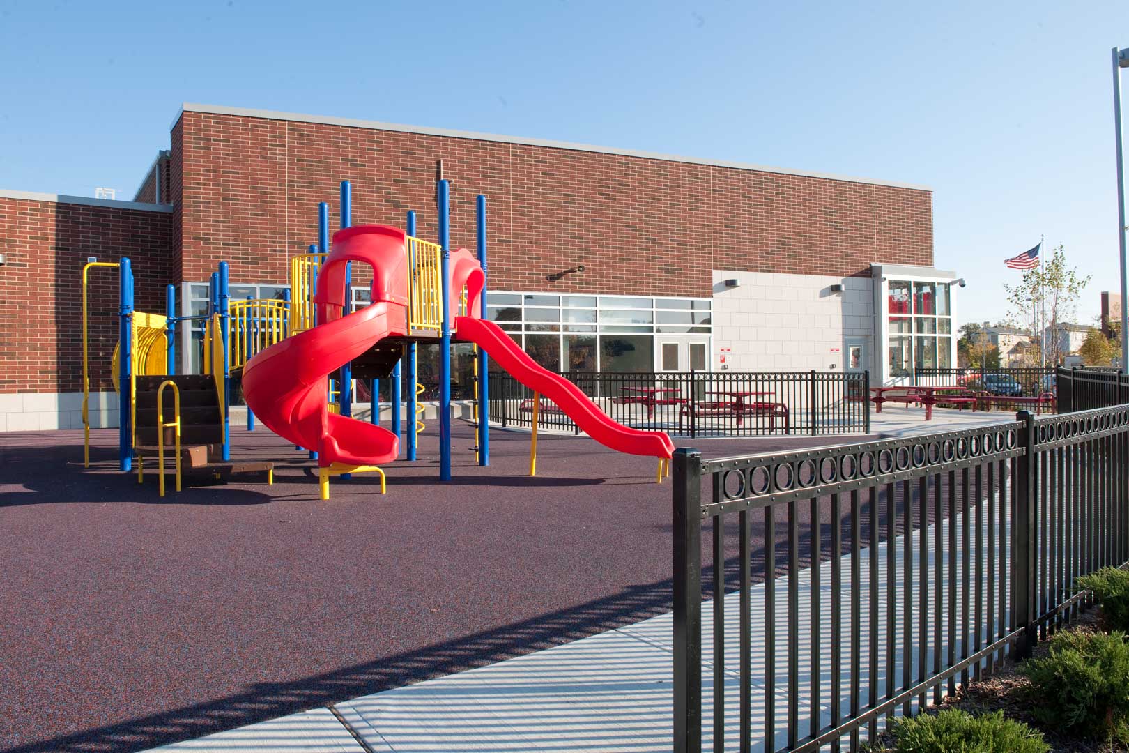 Playground and picnic tables