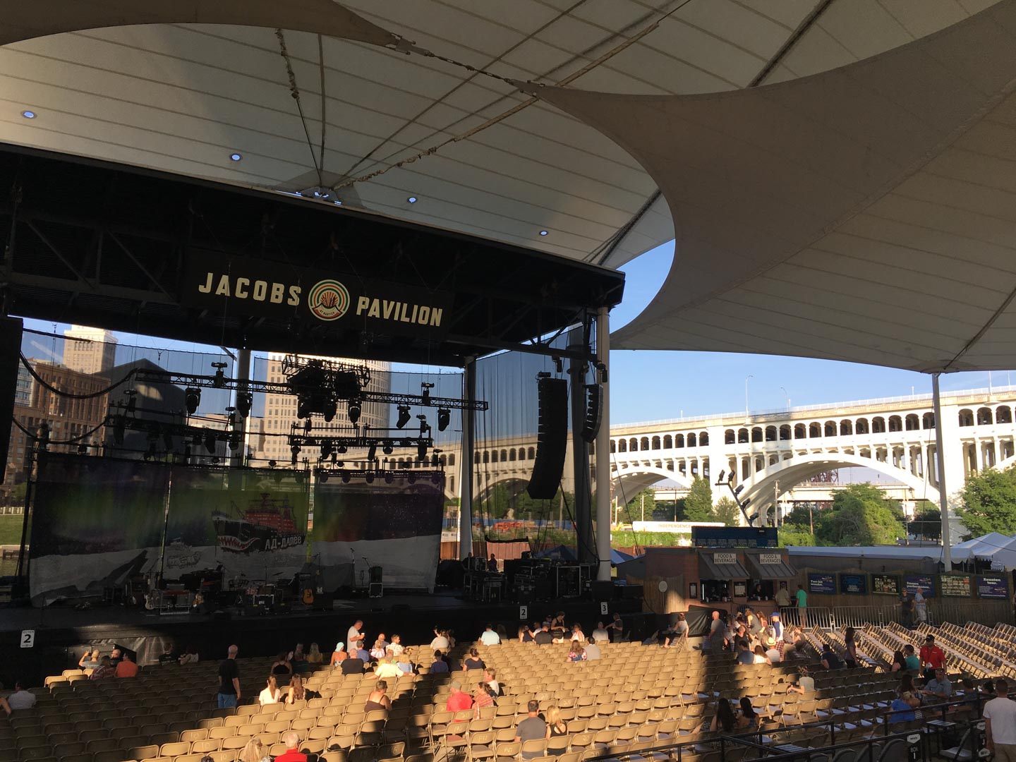 Stage, with view of Downtown Cleveland