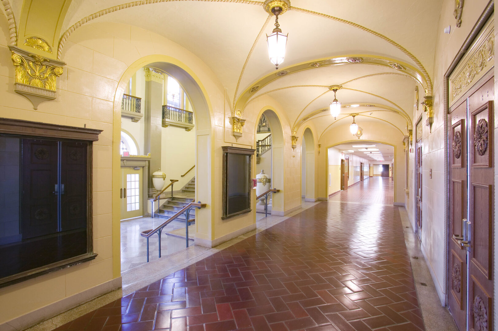 Lobby and monumental staircase adjacent to the auditorium