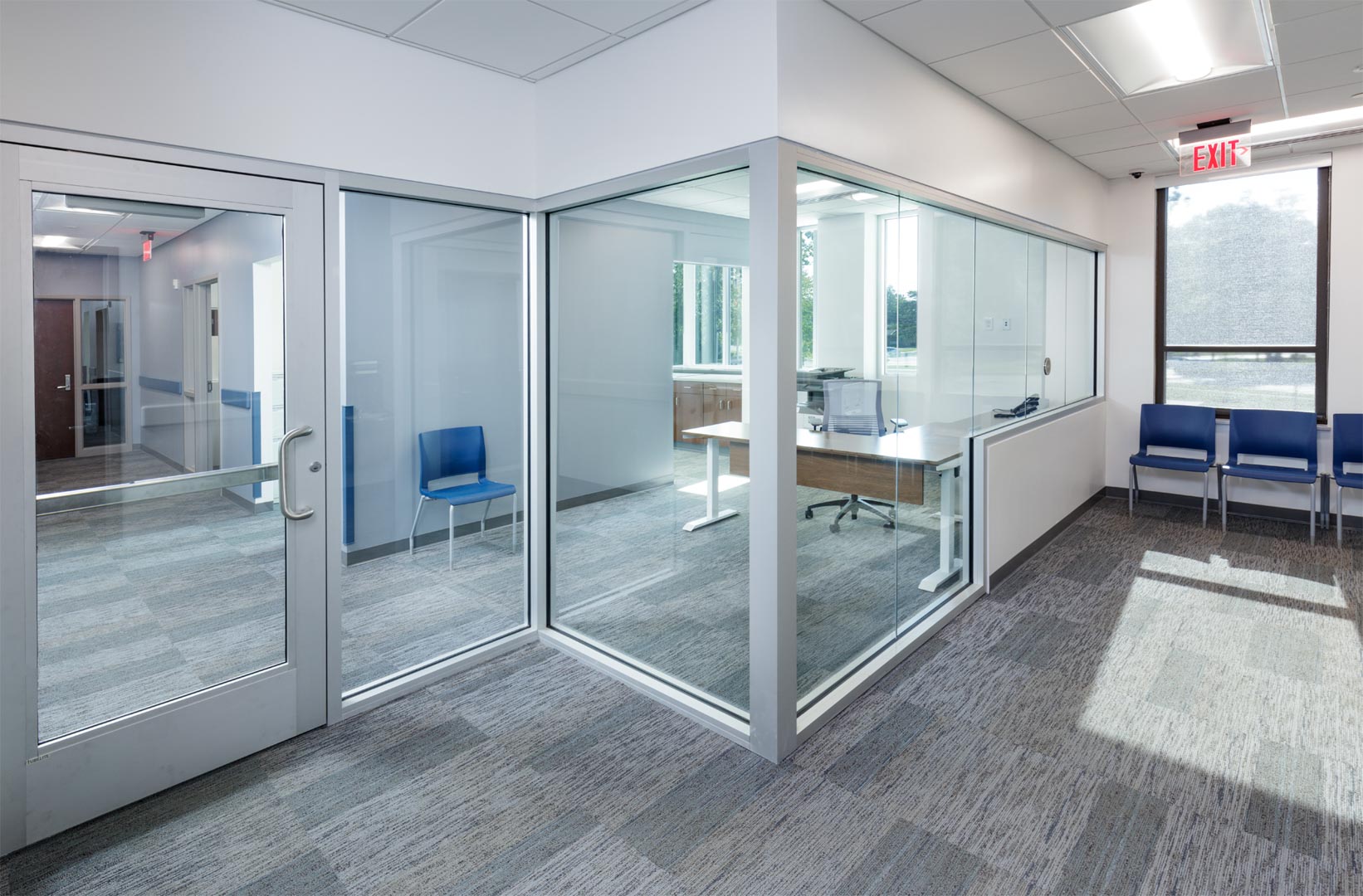 Glass enclosed waiting room