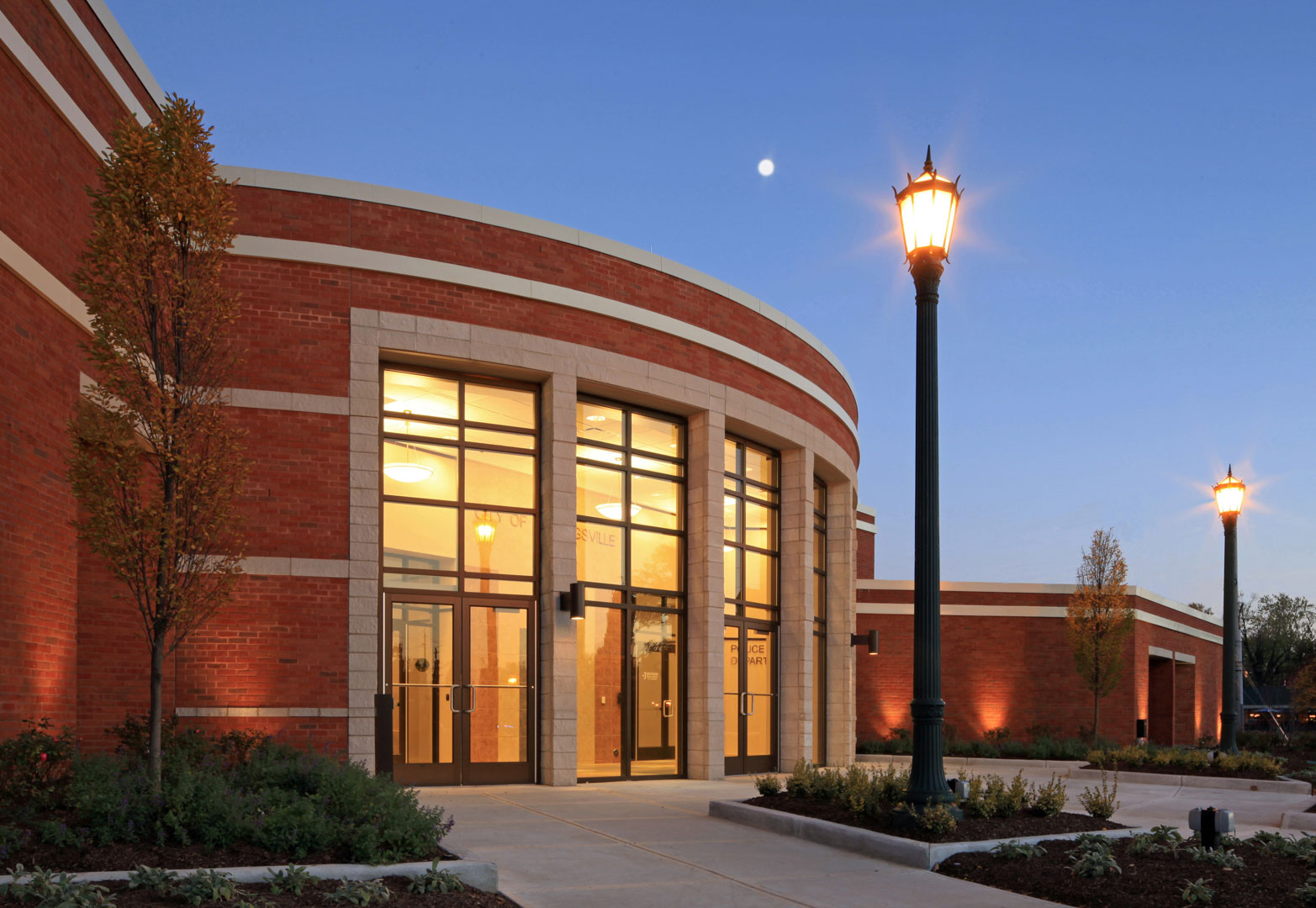 Entrance at night