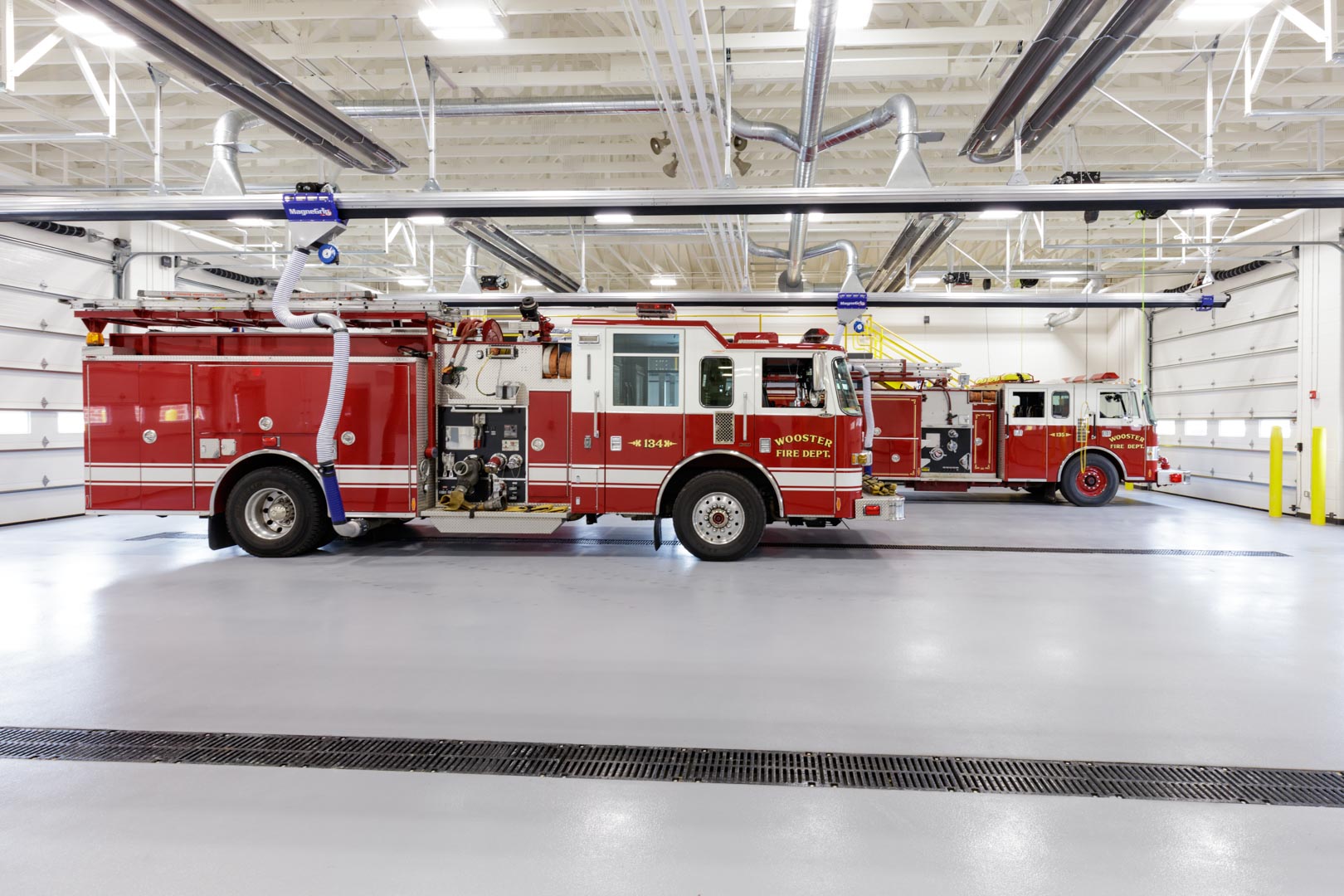 Interior of fire truck garage