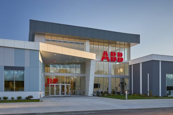 Exterior of entrance pavilion and atrium