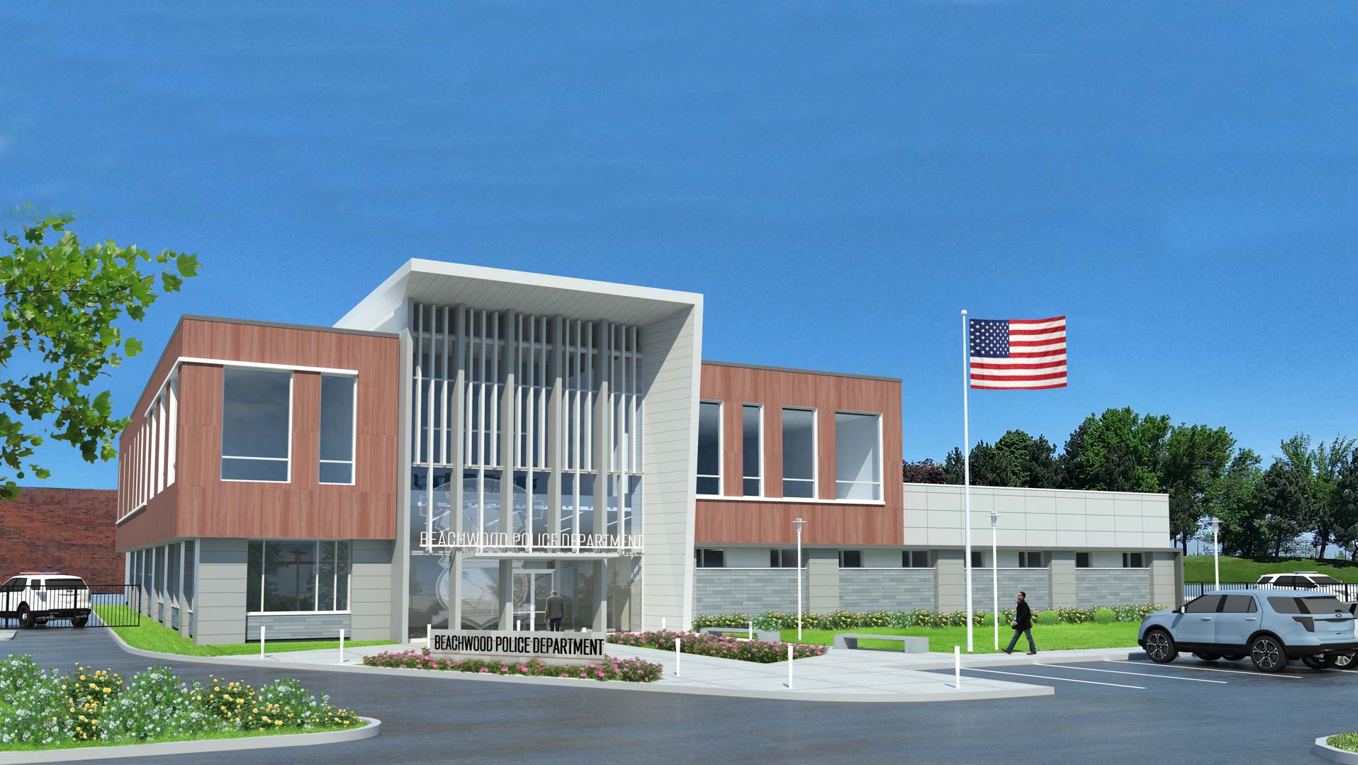 Exterior rendering of proposed police department