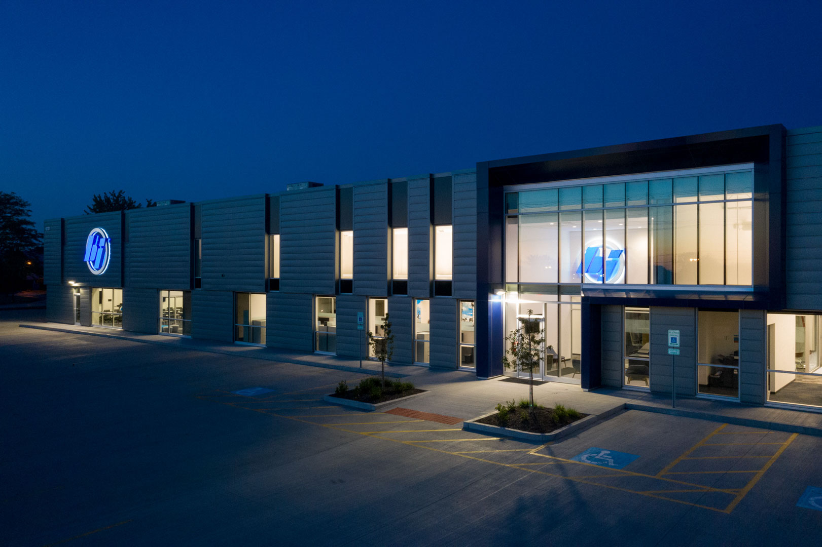 Entrance at night