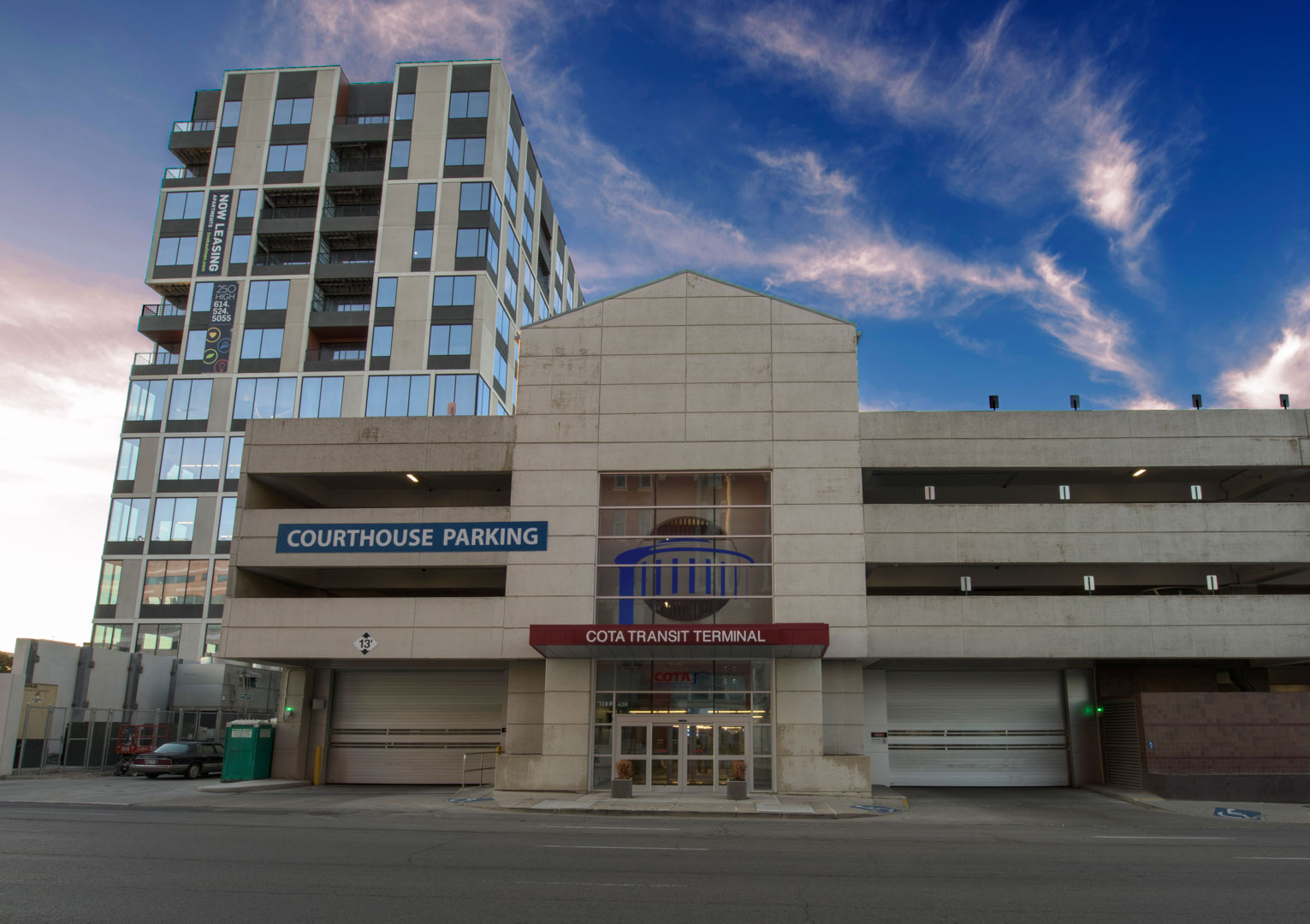 Entrance to parking structure