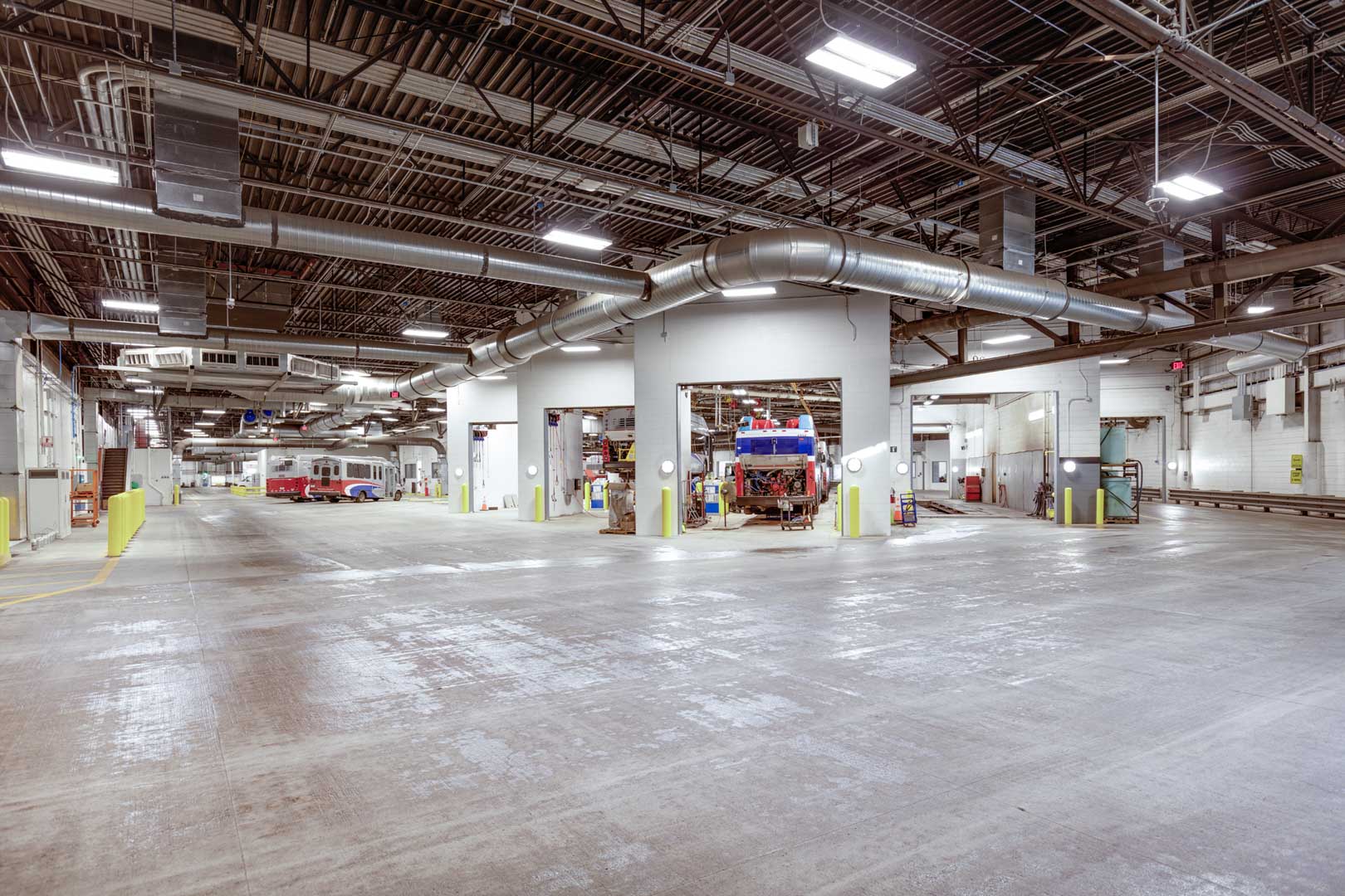 Interior of service garage