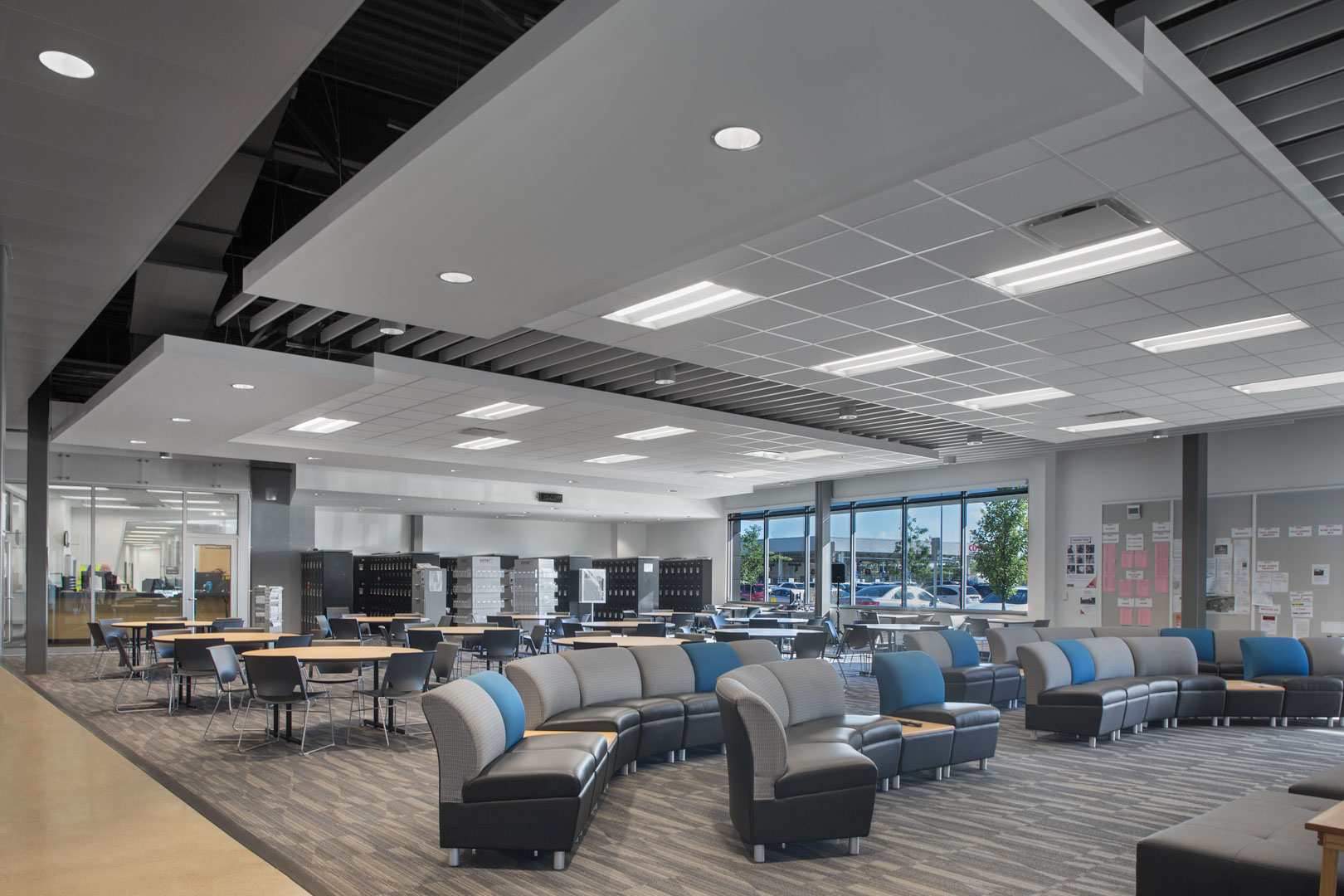 Lounge seating within employee day room