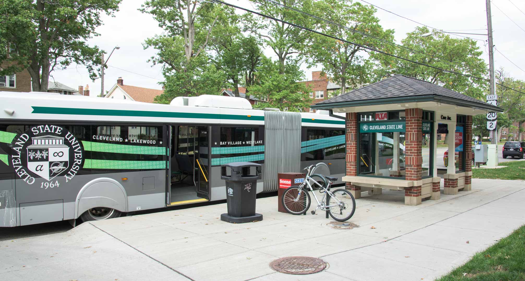 Bus stop and bicycle rack