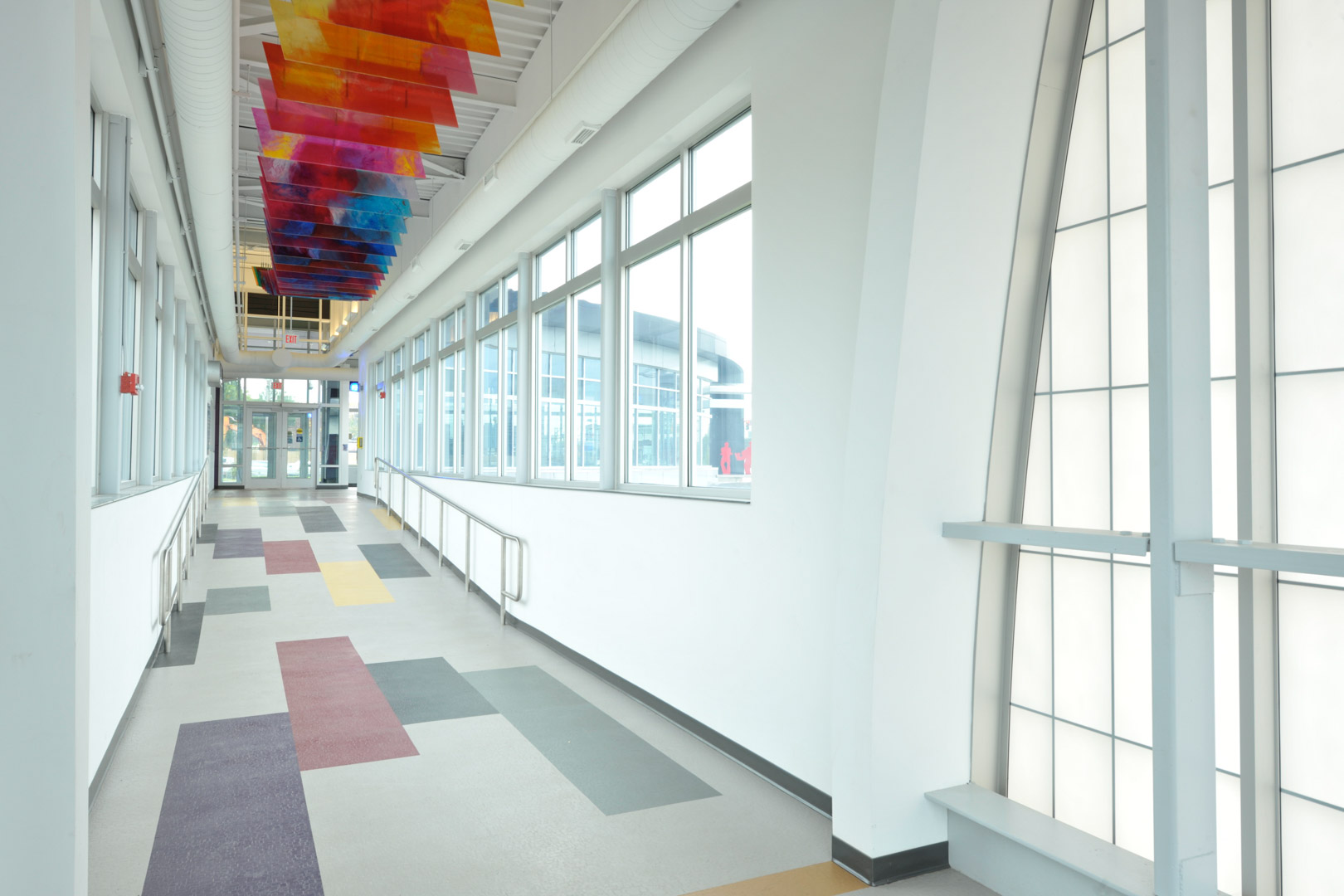 Interior of pedestrian bridge