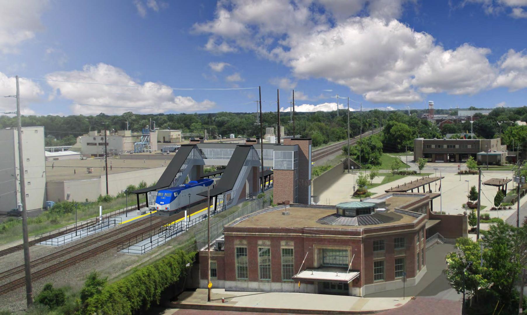 Aerial rendering of rail platform concept