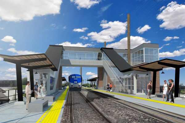 Rendering of west rail platform concept