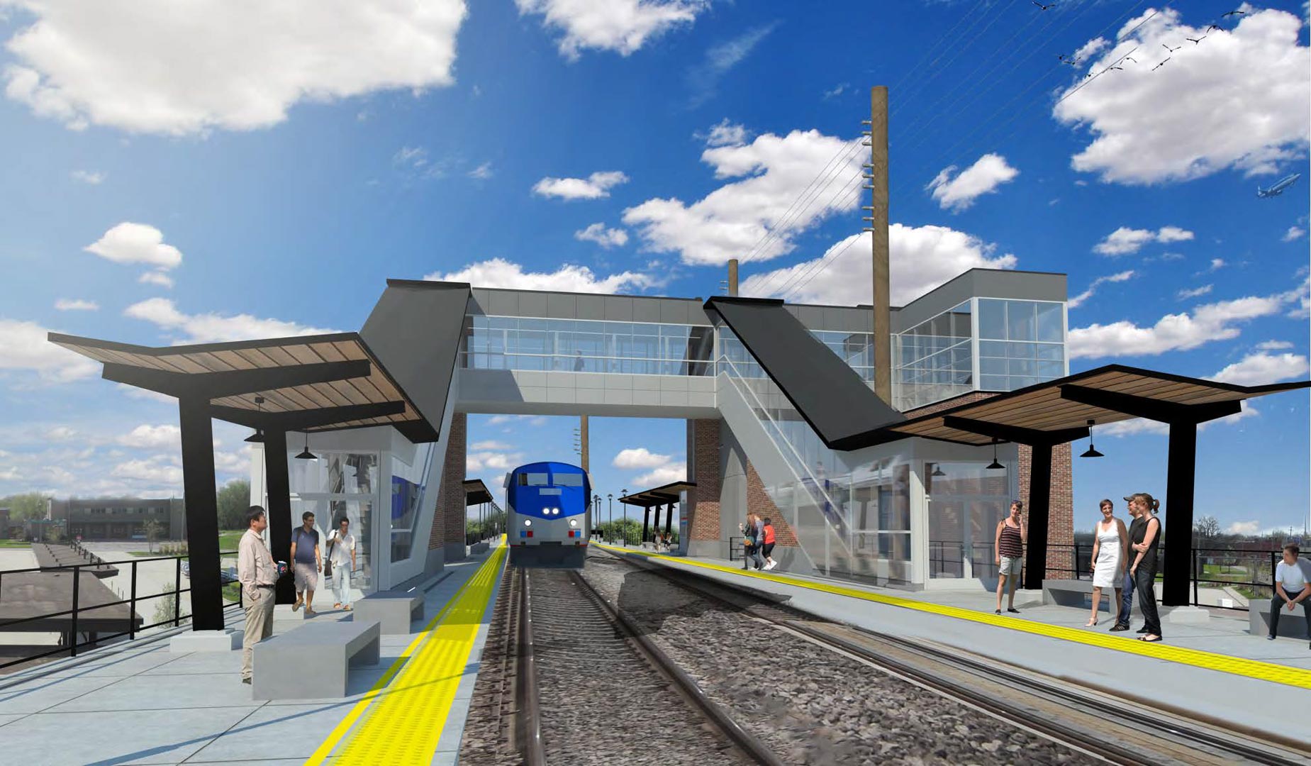 Rendering of west rail platform concept