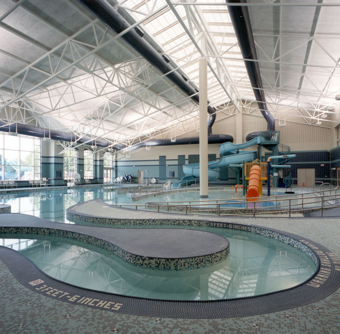 Interior pool and water slides
