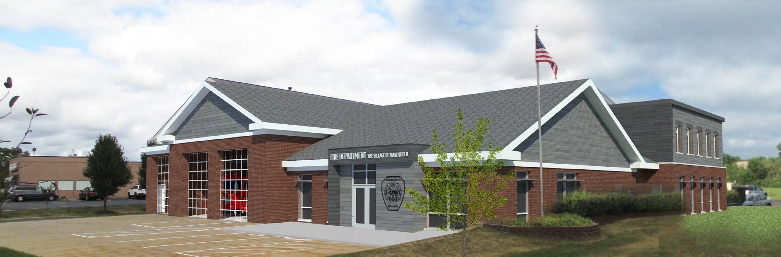 Exterior rendering of proposed fire department