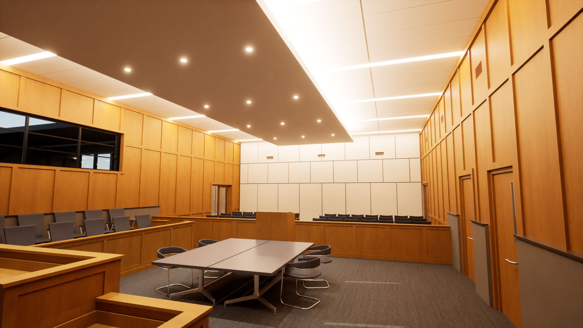 Courtroom, view toward gallery