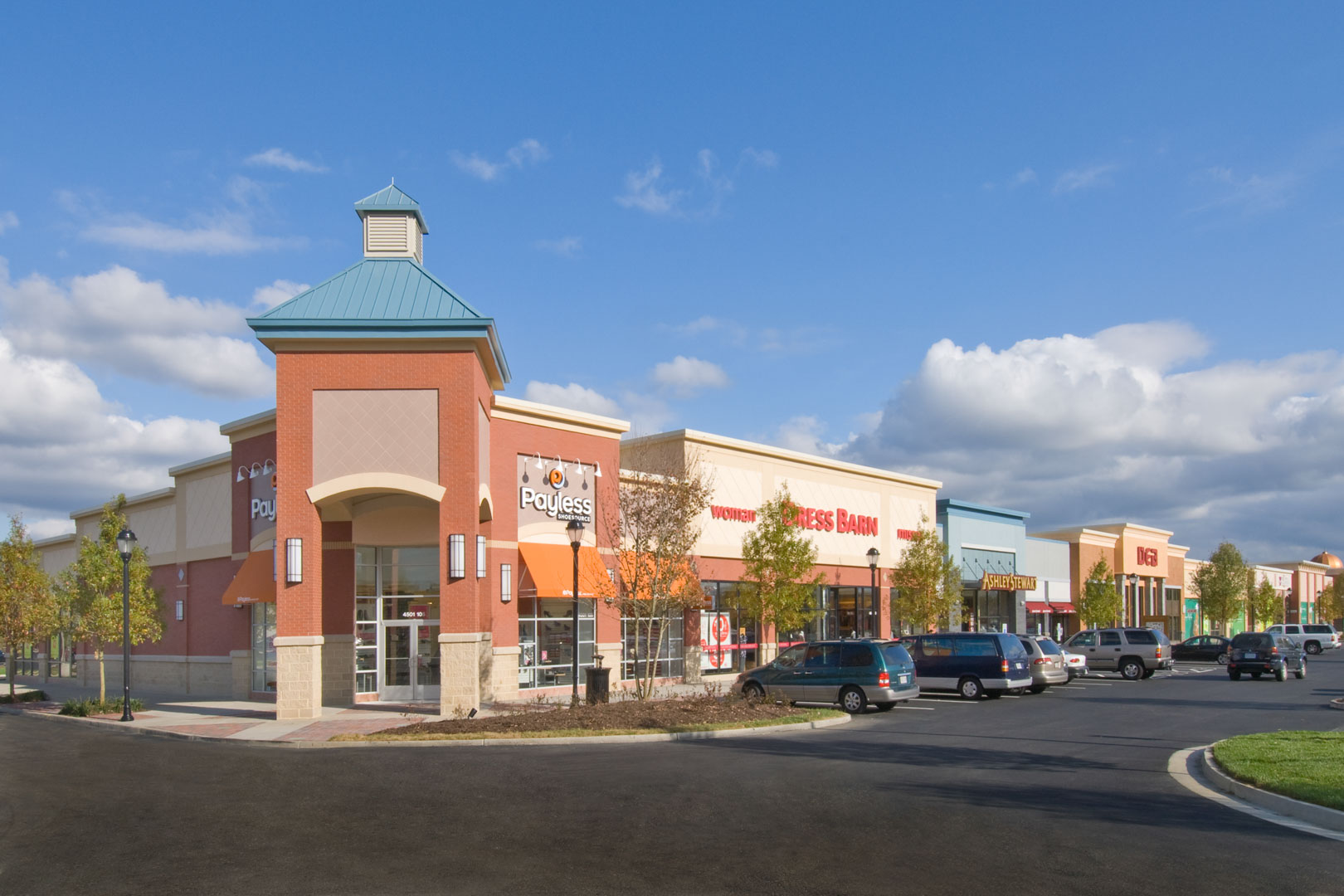 Exterior view of retail tenants