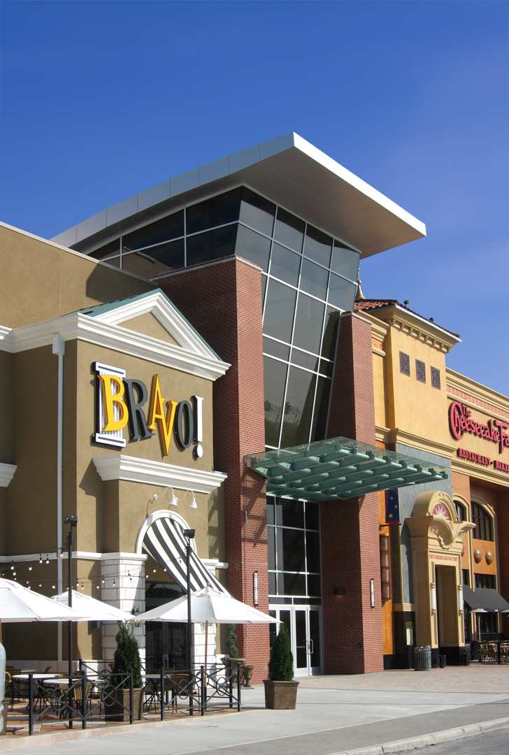 Alternate view of entrance canopy to retail tenant