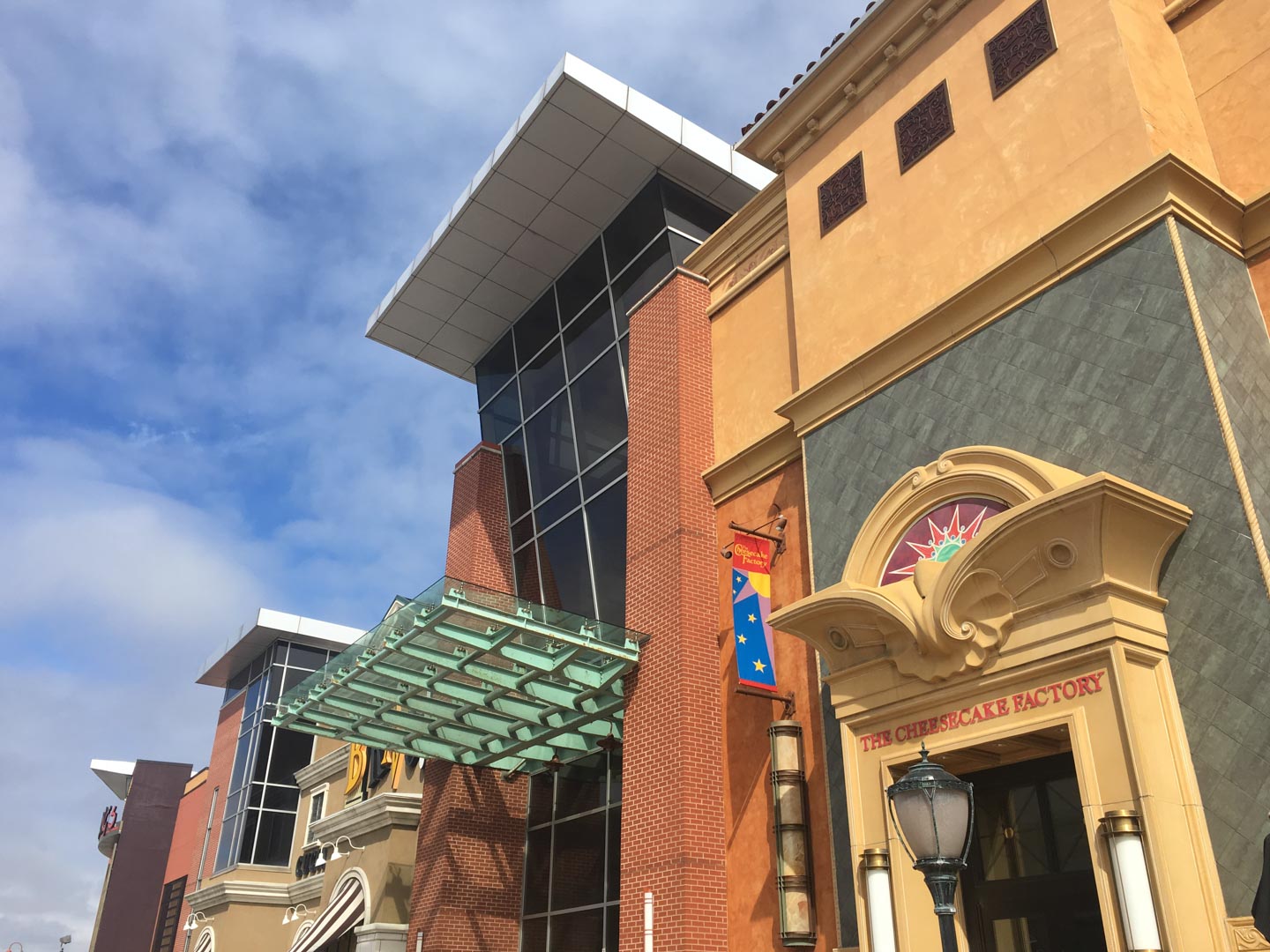 Entrance canopy to retail tenant