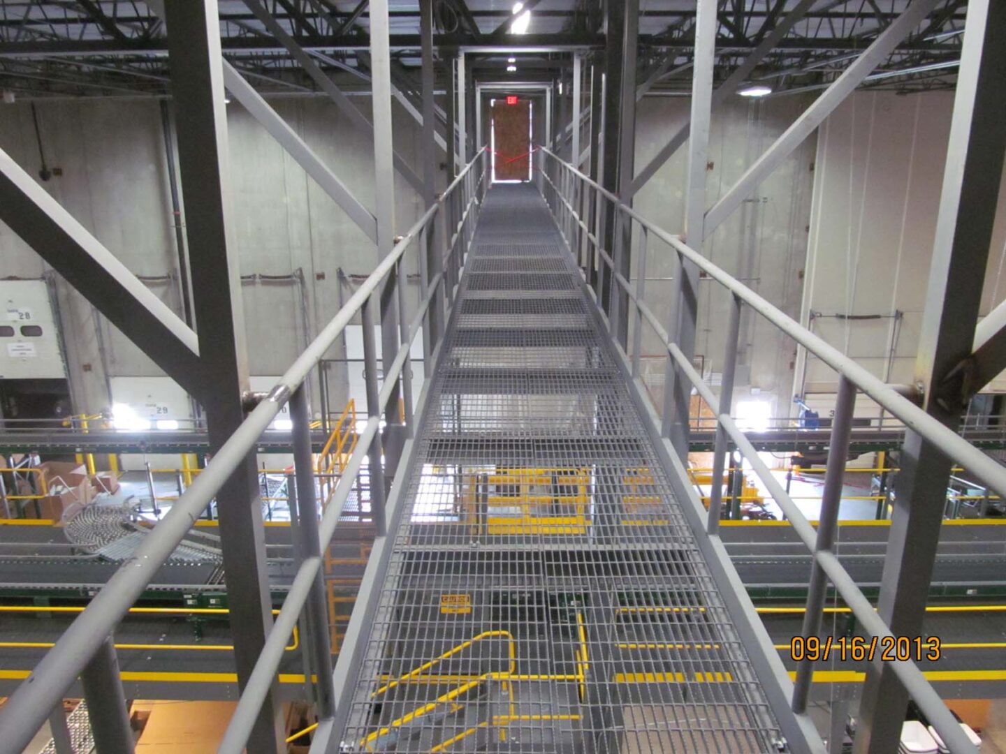 Distribution center interior with equipment