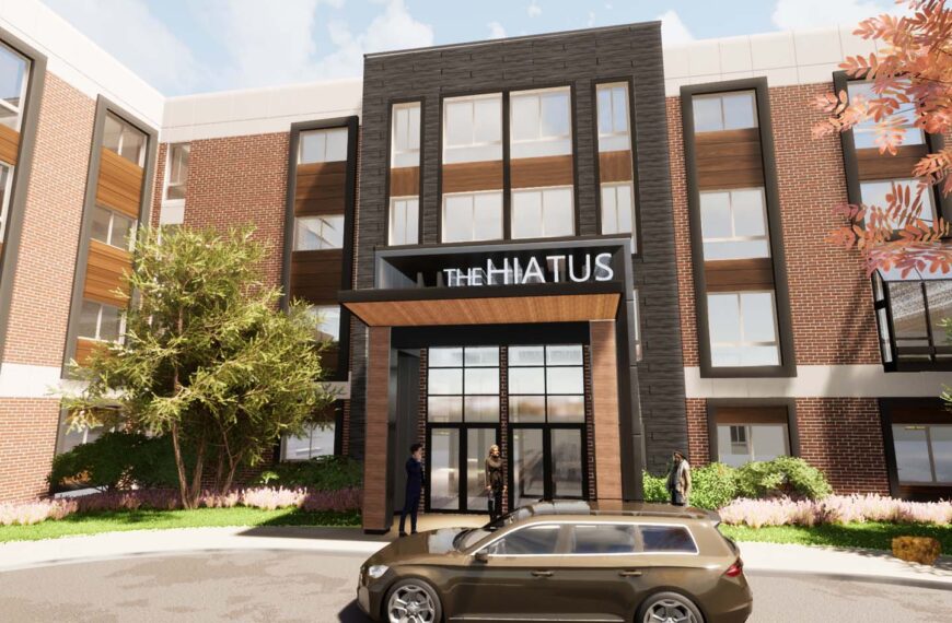 Rendering of building entrance