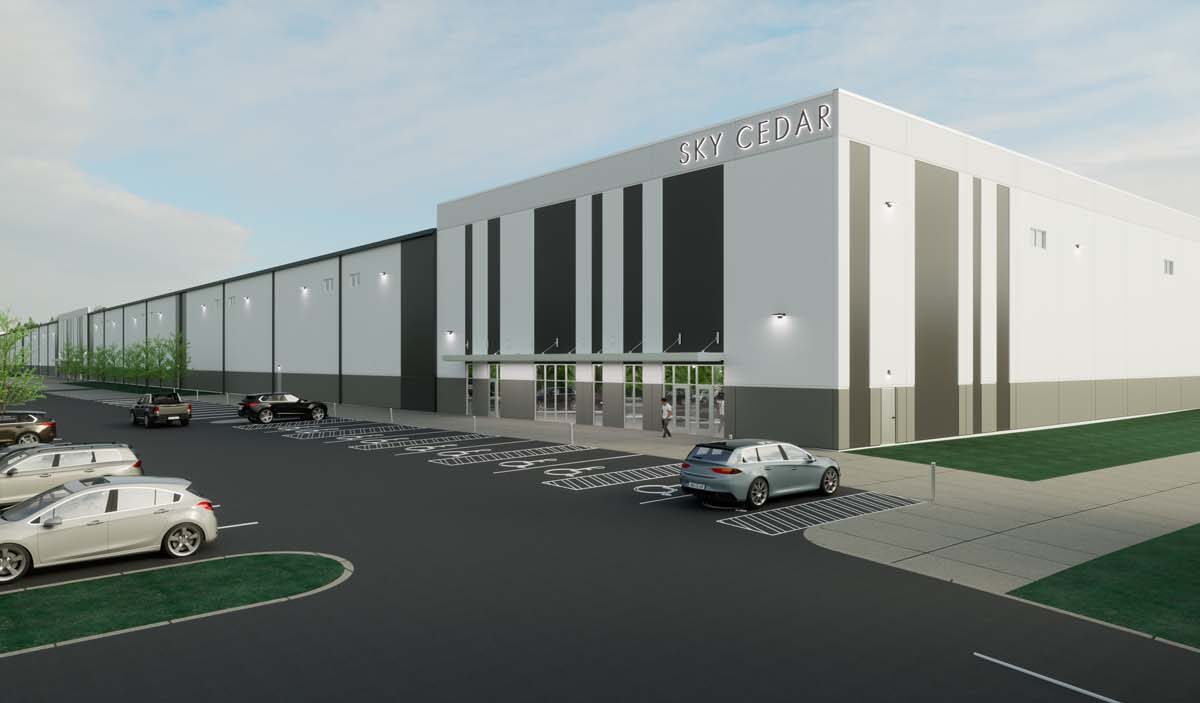 Rendering of a warehouse exterior