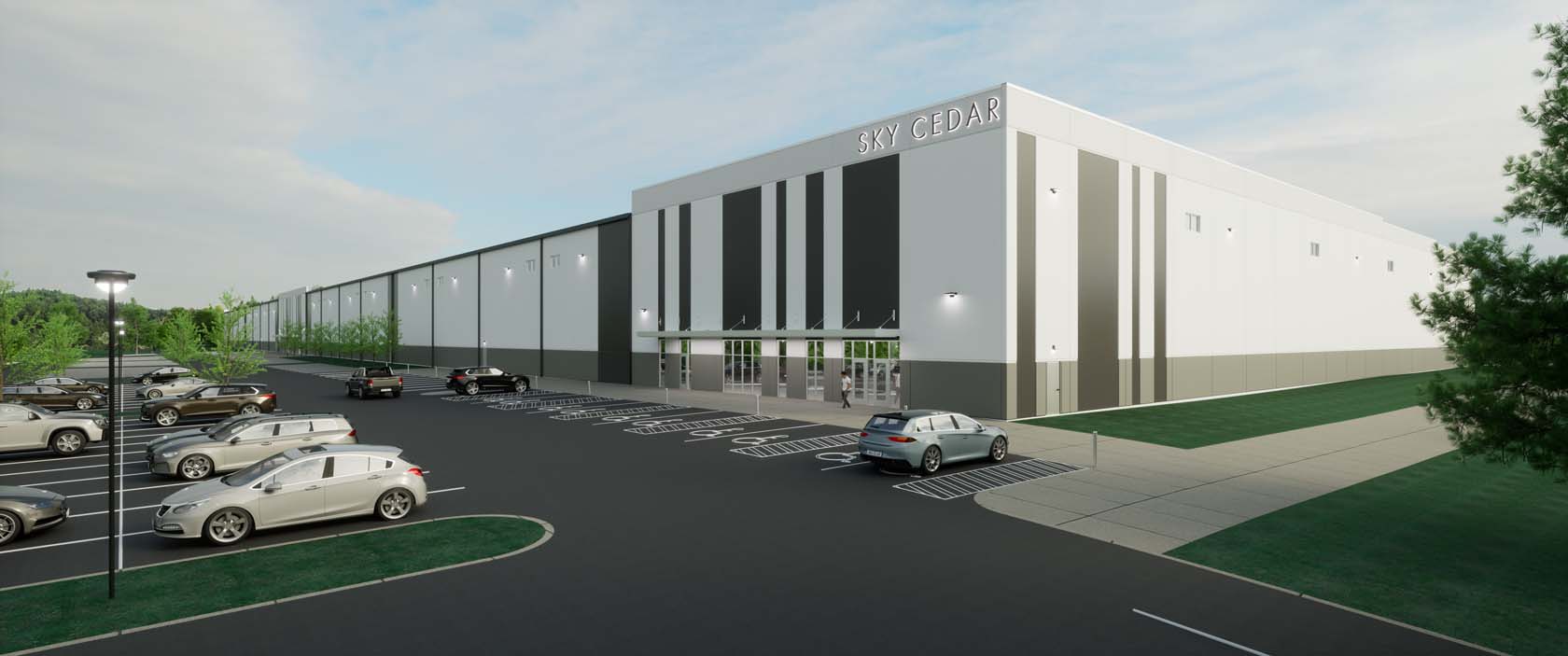 Rendering of a warehouse exterior