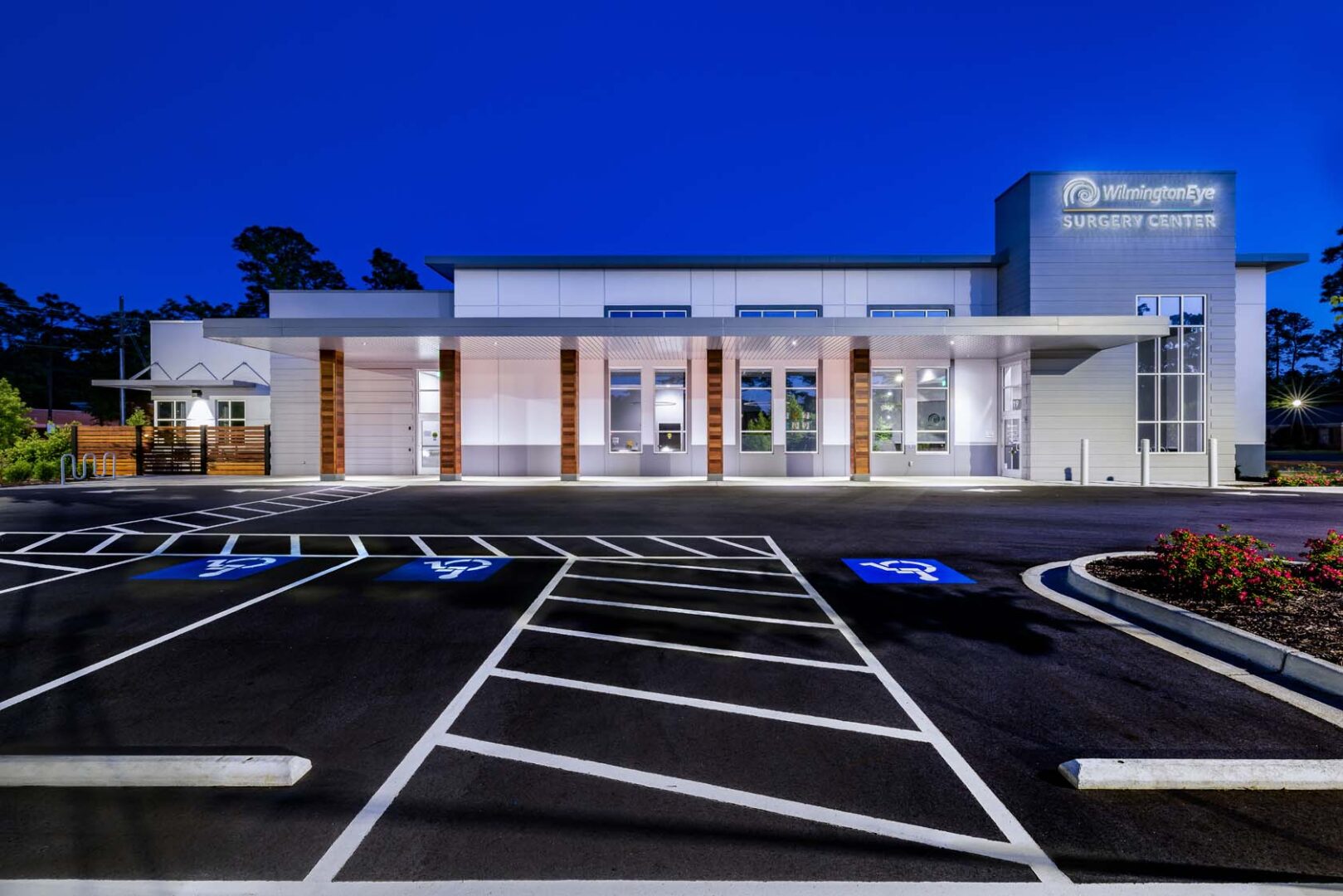 Building exterior at night