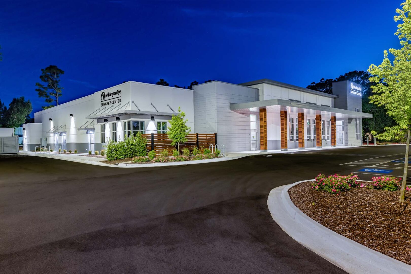 Building exterior at night