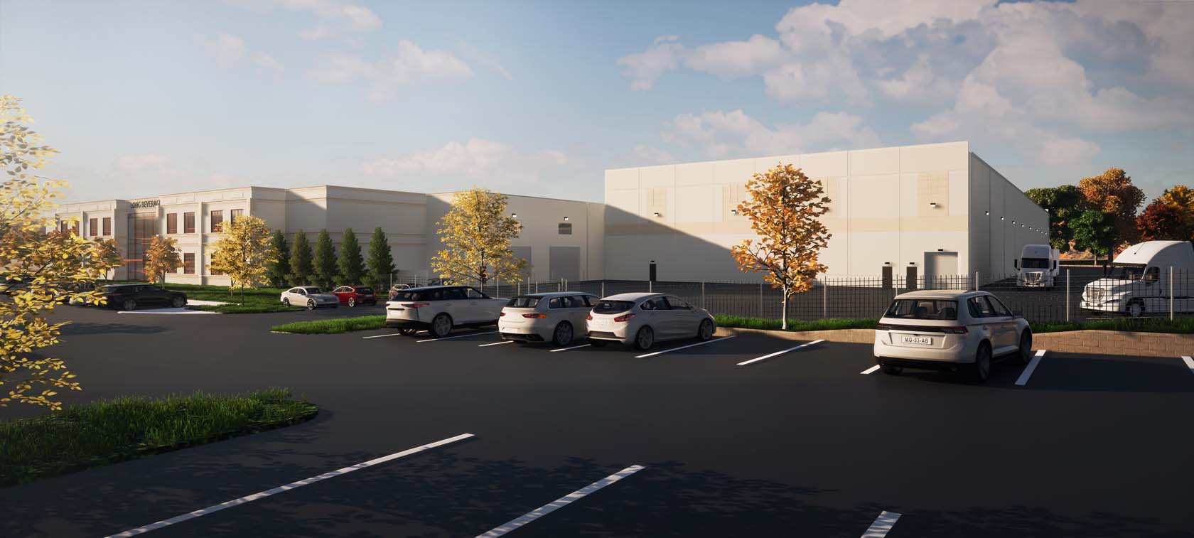 Rendering of a warehouse exterior