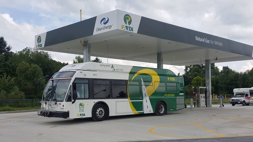 bus at cng station