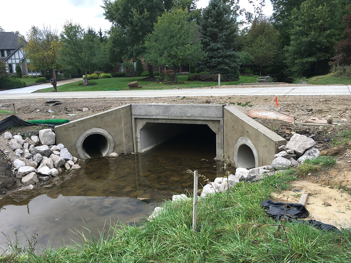 A culvert on Lamplight Lane in Willoughby Hills, Ohio. From Bowen Municipal Engineering